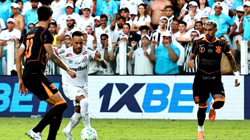 Neymar em clássico do Santos diante do Corinthians. (Foto: LUIS MOURA/Wpp/Gazeta Press)