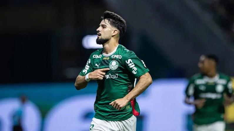 Flaco López comemora gol pelo Palmeiras (Foto: JHONY INACIO/Agencia Enquadrar/Gazeta Press)