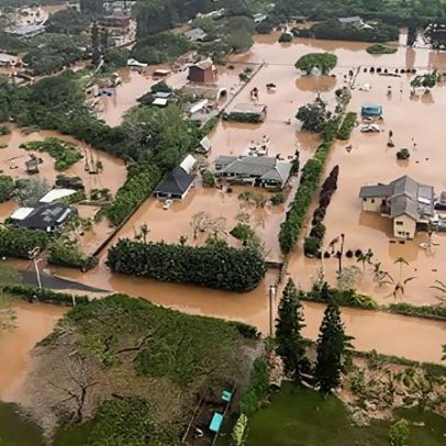 Imagens aéreas mostram enchente no Havaí, a pior em mais de 20 anos