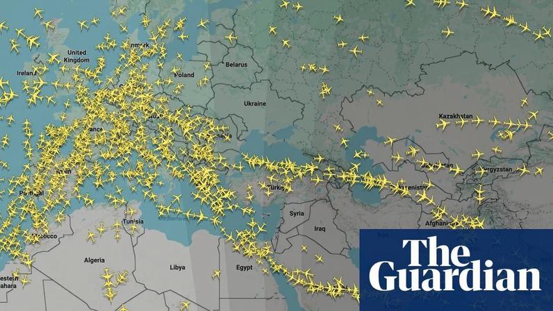 Flightradar24 shows empty airspace over the Middle East due to the US-Israel war on Iran.