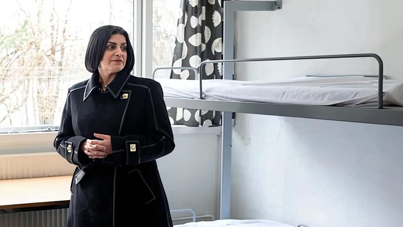 Shabana Mahmood on a visit to a migrant return centre in Denmark in February. Her recent policy shift is modelled on Denmark’s strict system.