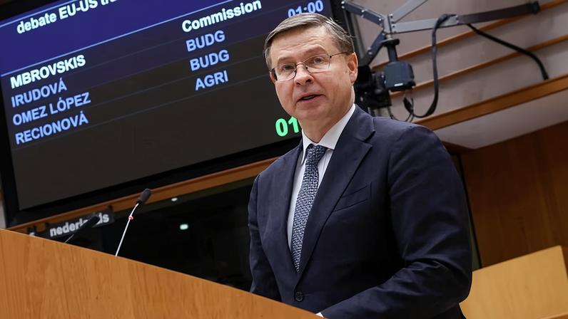 European commissioner for economy and productivity Valdis Dombrovskis