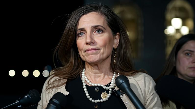 Representative Nancy Mace speaking to media outside the US Capitol during government shutdown vote in November 2025.