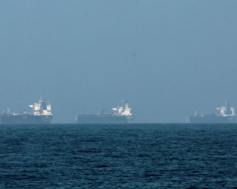 Tankers off the coast of Fujairah, UAE, amid the US-Israel conflict with Iran.
