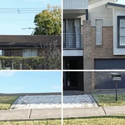 Driveways gigantes em Sydney reduzem os jardins da frente