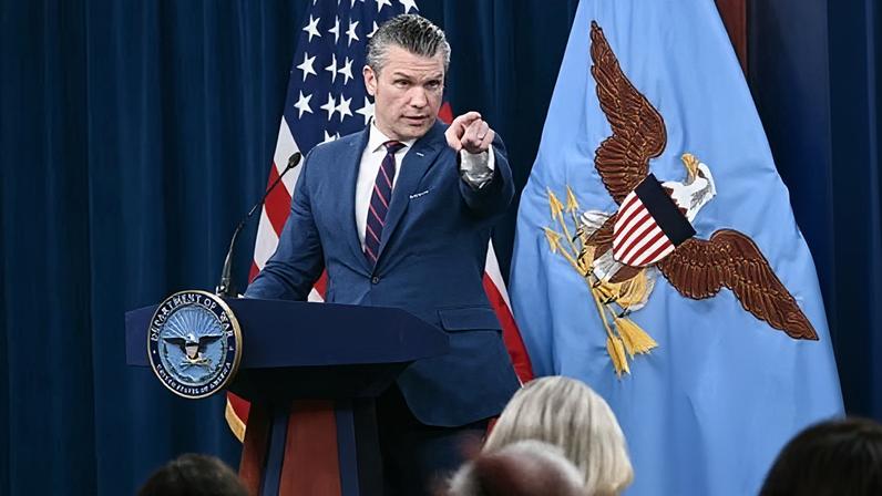 Pete Hegseth in Washington DC, on 2 March.