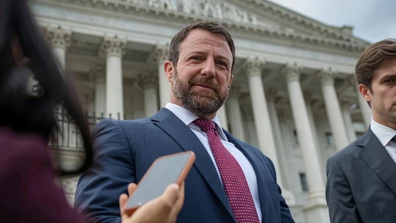 Markwayne Mullin outside the US Capitol on Thursday, after he was named the new homeland secuirty secretary.