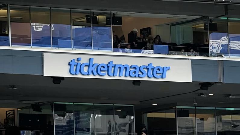 A Ticketmaster board at Lumen Field in Seattle, Washington.