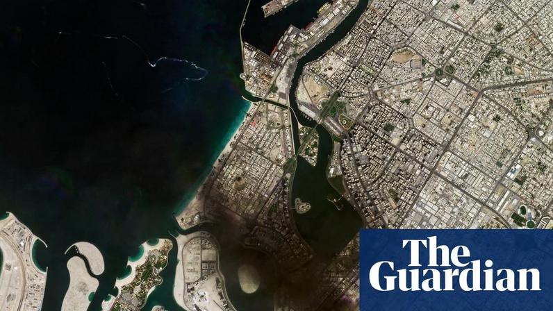 Smoke billows from Dubai’s port of Jebel Ali. Photograph: AP