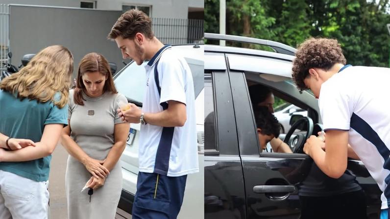 Os estudantes ofereceram orações às famílias. (Foto: Instagram/Colégio Adventista de Maringá).