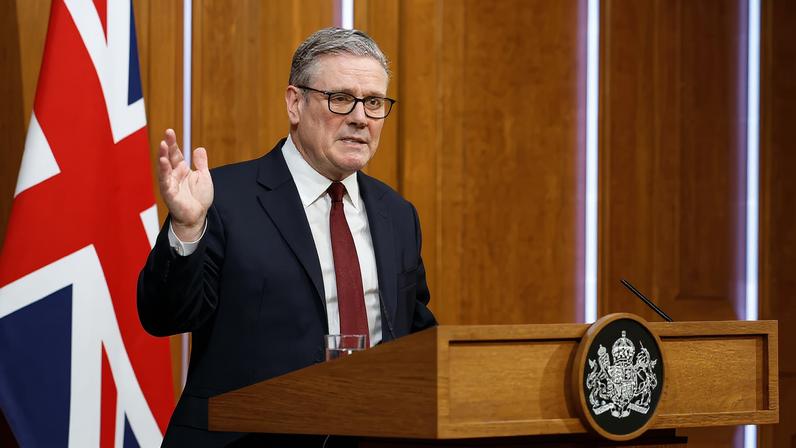 British Prime Minister Keir Starmer speaks to the media on the situation in the Middle East, at Downing Street in central London, Britain, March 16, 2026. BROOK MITCHELL/Pool via REUTERS