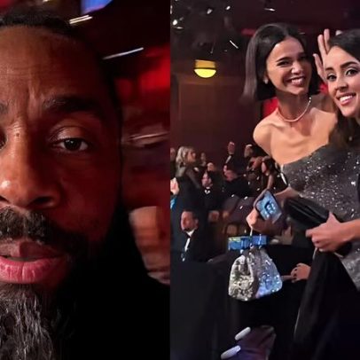 Lázaro Ramos celebra ficar perto do palco ao lado de Bruna Marquezine no Oscar