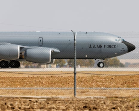 A US air force Boeing KC-135 Stratotanker at Morón airbase southern Spain.
