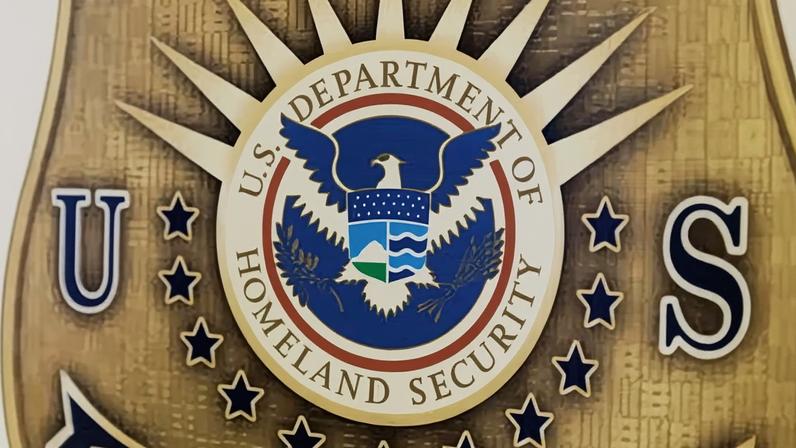 The seal of the US Department of Homeland Security.