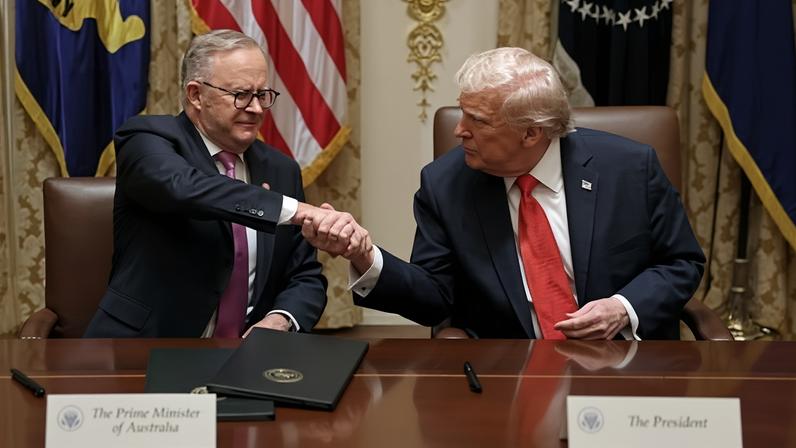 During Anthony Albanese’s long awaited first face-to-face meeting with Donald Trump, the Australian PM gifted his US counterpart a two-foot-long model Virginia Class submarine.