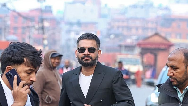 Balen (Balendra) Shah, the former rapper and mayor of Kathmandu, arrives at Pashupatinath Temple in Nepal as he starts campaigning for the gen-z election.