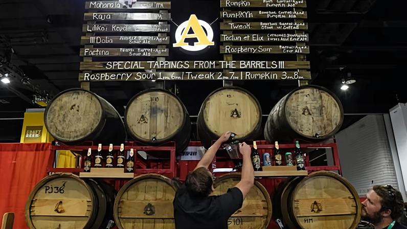 The Avery Brewing Company booth at the annual Great American Beer Festival in Denver in 2015.