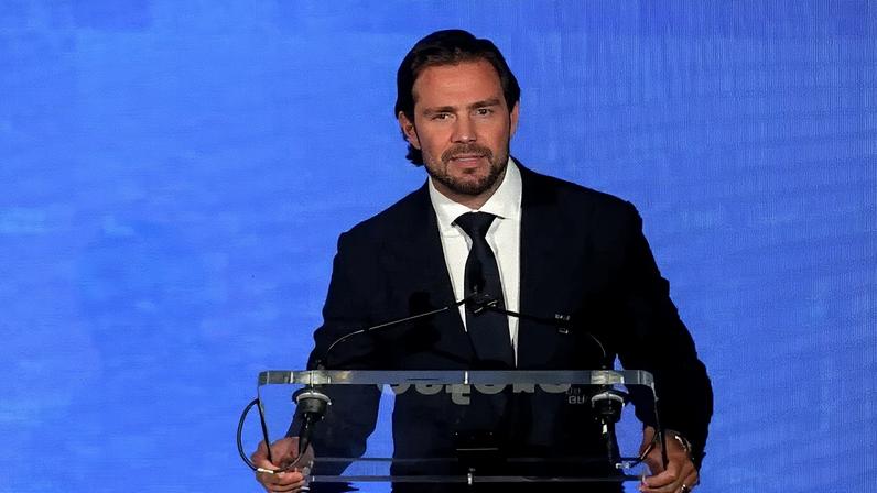 Daniel Vorcaro, banqueiro do liquidado Banco Master. (Foto: Reprodução / Youtube / Esfera Brasil)