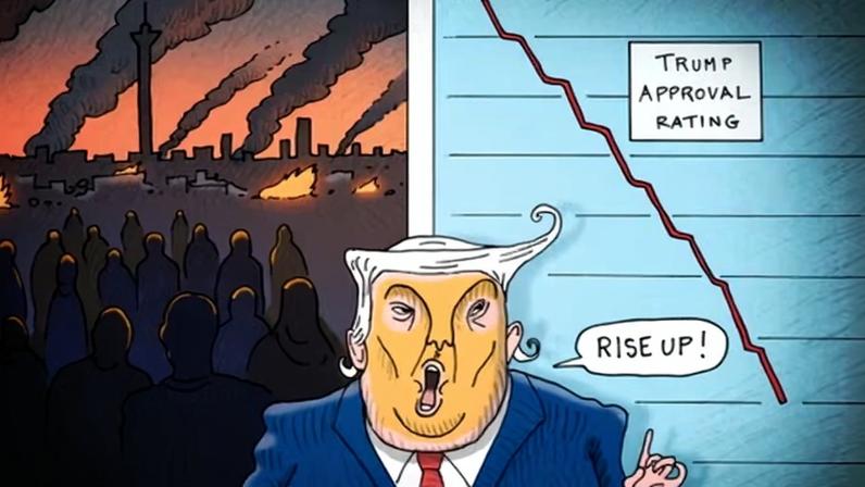 Jason White comenta ataques EUA-Israel contra o Irã em cartoon