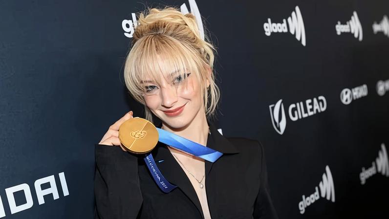 Amber Glenn attends the 37th Annual Glaad Media Awards at the Beverly Hilton on Thursday night.