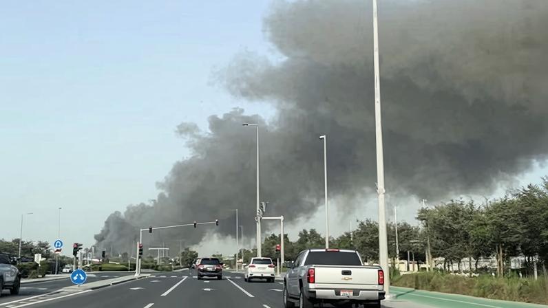 The aftermath of an Iranian strike on Abu Dhabi.