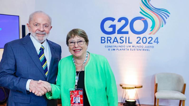 Lula e Michelle Bachelet em imagem de 2024 — Foto: Ricardo Stuckert/Presidência da República