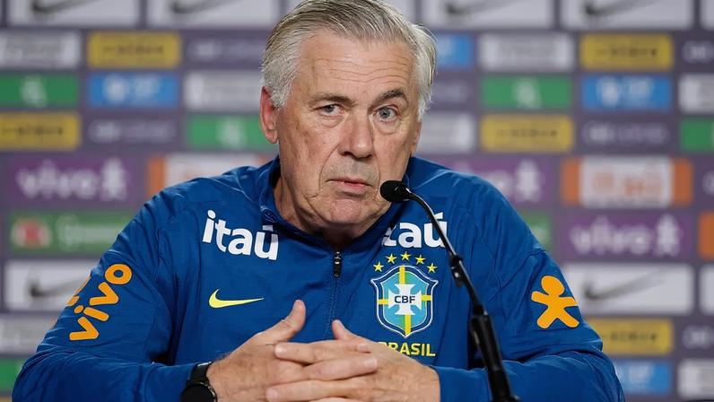 Comissão de Carlo Ancelotti esteve na Vila Belmiro (Foto: Rafael Ribeiro/CBF)