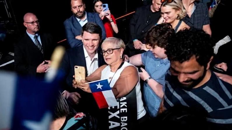 James Talarico, the Democratic US Senate candidate for Texas, greets supporters during his primary election night party in Austin, Texas, on 4 March 2026.