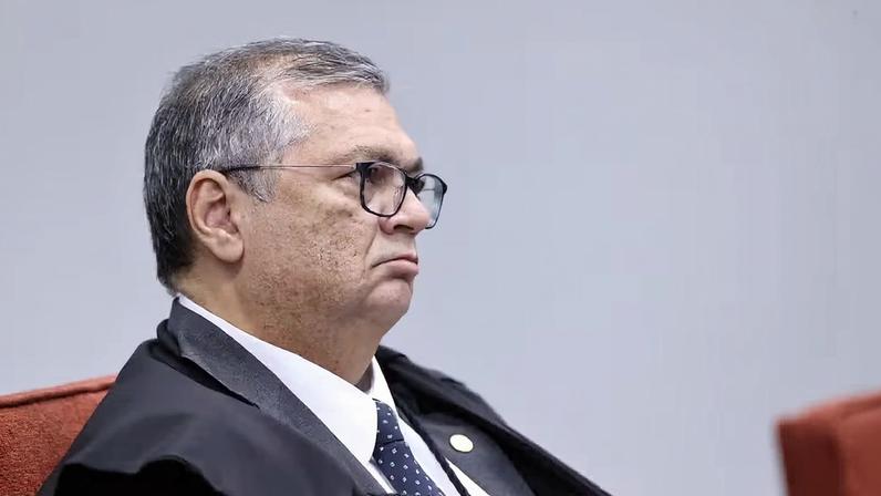 Ministro Flávio Dino durante sessão de julgamento da Primeira Turma do Supremo Tribunal Federal — Foto: Antonio Augusto/STF