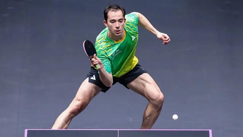 Hugo Calderano no WTT de Chongqing na China (Foto: World Table Tennis)
