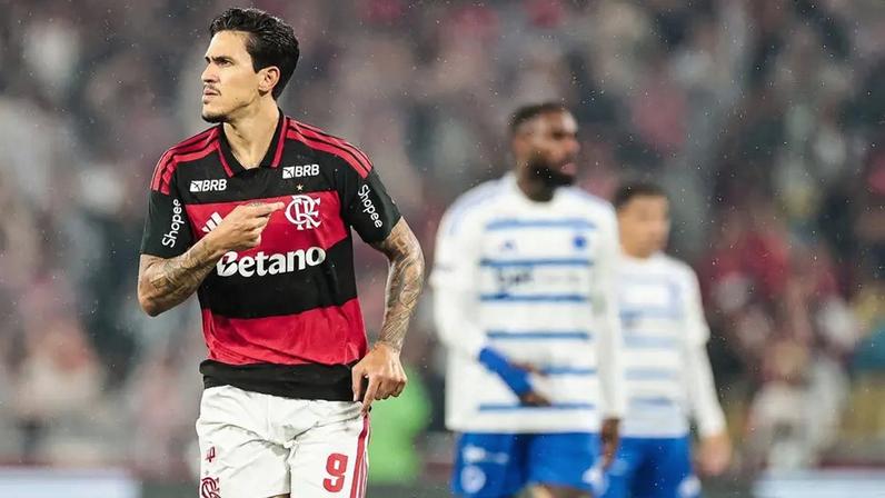 Pedro comemora gol contra o Cruzeiro (Foto: Gilvan de Souza/Flamengo)