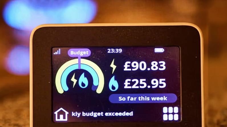 A domestic energy smart meter measuring gas and electricity usage in a home