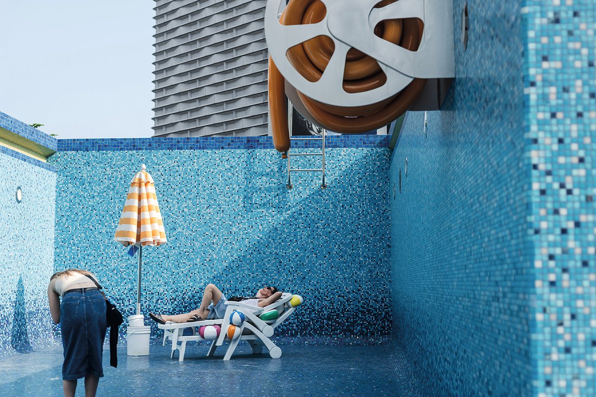 Chan Wai Lap’s empty swimming pool Some of Us Are Looking at the Stars was installed outside the Hong Kong Museum of Art in 2023
