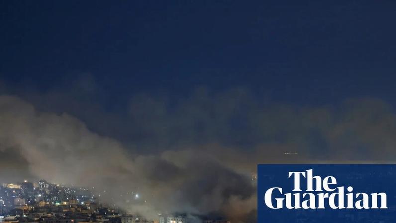 Smoke rises from a Beirut suburb after an Israeli airstrike.