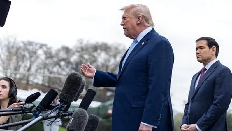 ‘When the president was recently asked about a possible end date for the war, he replied that “We’re very far ahead of schedule”, then undermined his own response.’ Photograph: Shawn Thew/EPA