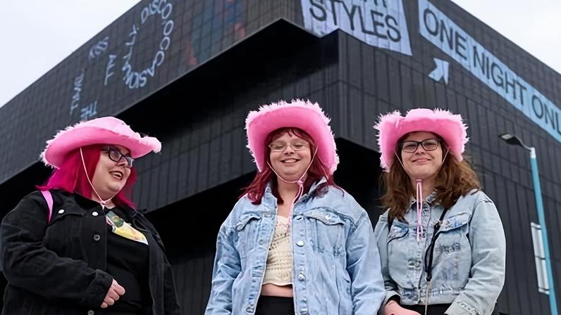 Ellie Georgia, Beth Lanny and Ellie Hamilton travelled from Newcastle in the hope of getting tickets at the venue.