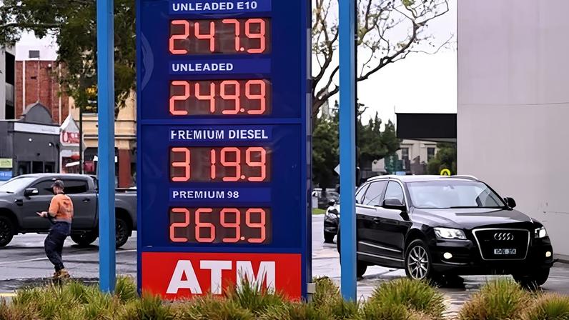 Fuel prices displayed at a Melbourne petrol station amid the Middle East energy crisis