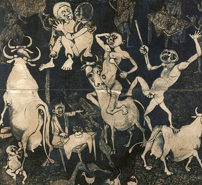 Guernica africana exposta ao lado da obra de Picasso