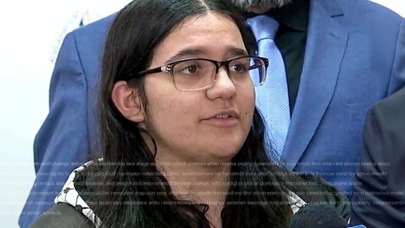 Screengrab from WXYZ-TV of Danielle Khalaf who said she was humiliated by her teacher after declining to stand for the pledge of allegiance.