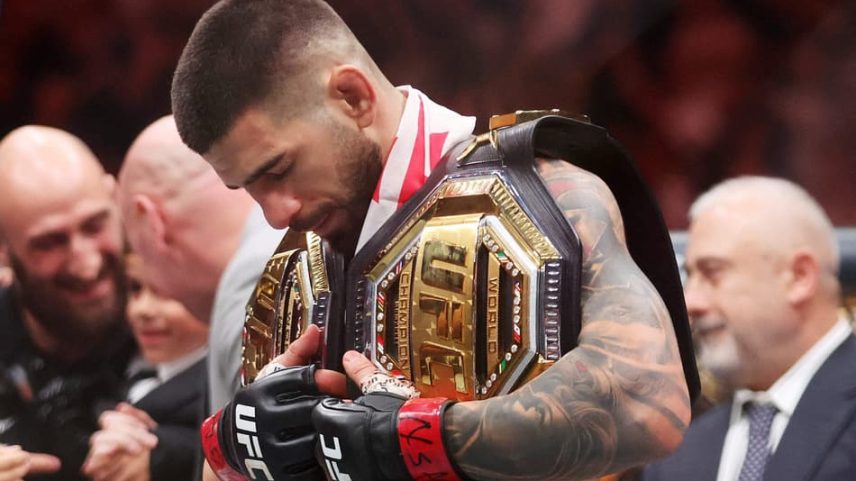 Campeão do UFC, Topuria (Foto: Ian Maule/AFP)
