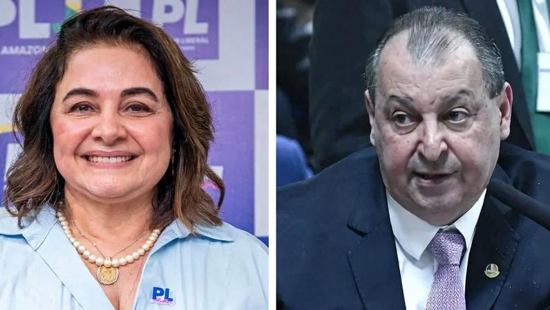 Maria do Carmo e Omar Aziz. Fotos: João Dejacy/Assessoria e Geraldo Magela/Agência Senado