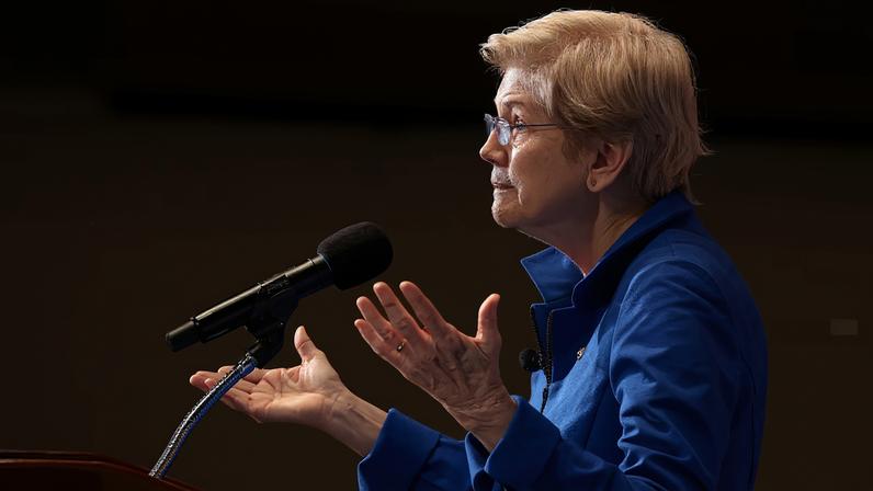 U.S. Senator Elizabeth Warren (D-MA) speaks about the future of the Democratic Party during a newsmaker event at the National Press Club in Washington, D.C., U.S., January 12, 2026.