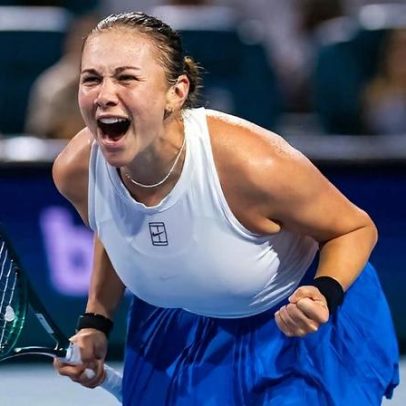 Anisimova se surpreende com mural de si própria no Miami Open