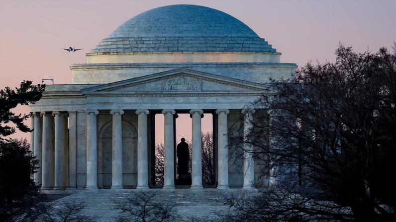 A view of the Jefferson Memorial, after President Trump recently put a statue of Thomas Jefferson in the Rose Garden at the White House in Washington, D.C., U.S., March 2, 2026. REUTERS/Ken Cedeno
