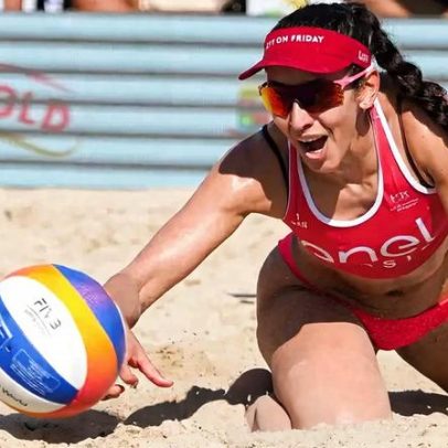 Melissa, vice-campeã olímpica, celebra torcida brasileira no Areia Games