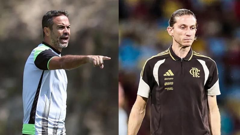Artur Jorge x Filipe Luís (Fotos: Vitor Silva-Botafogo/ Gilvan de Souza-Flamengo)