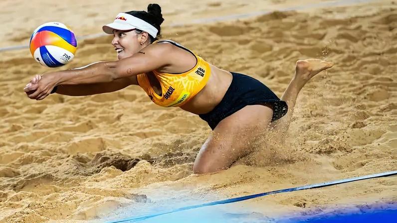 Duda Lisboa no Elite 16 de João Pessoa 2026 (Foto: Beach Volleyball World)