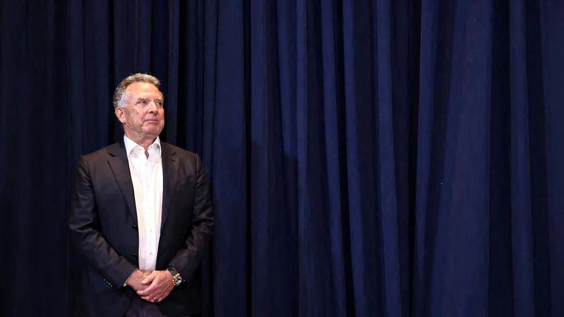 U.S. Special Envoy Steve Witkoff listens as President Donald Trump speaks during a press conference at Trump National Doral Miami in Miami