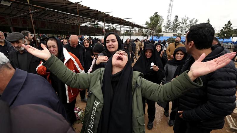 Funeral of Abdullah Pour Hossein at Behesht-e Zahra cemetery in Tehran