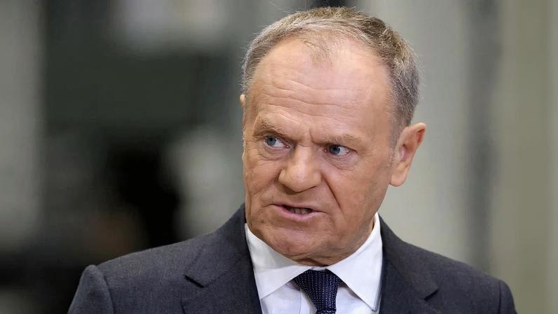 Poland's Prime Minister Donald Tusk holds a press conference during a signing event for the delivery of anti-aircraft systems capable of countering unmanned aerial vehicles in Kobylka, Poland, January 30, 2026.